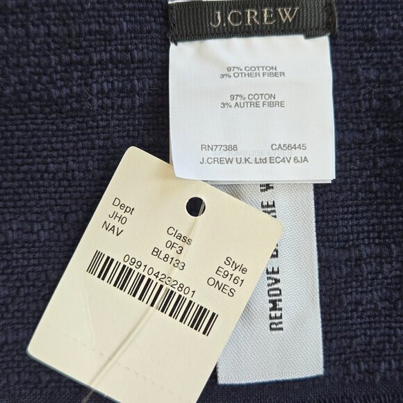 NWT J. Crew Cotton Scarf Navy & White - Picture 4 of 12